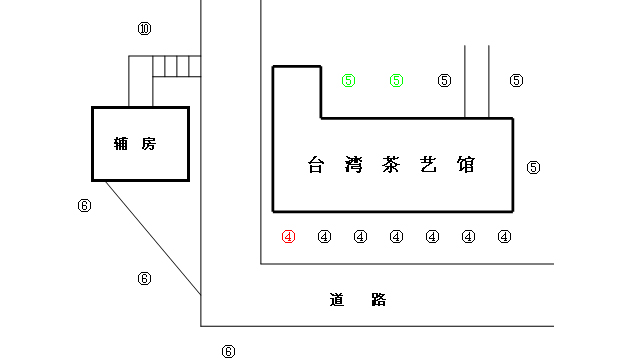 白蚁监控装置在度假区房屋周围的安装示意图