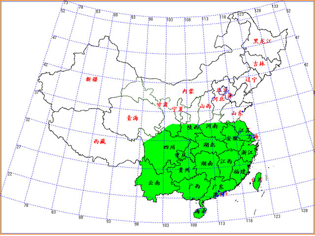 黑翅土白蚁在我国的分布(绿色部分)